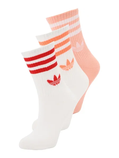 ADIDAS ORIGINALS Ponožky 3 STRIPES CREW SOCKS 3 oranžová / broskvová / červená bílá