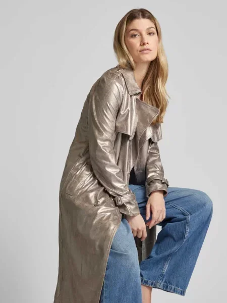 Trencz z w talii model ‘ADELE’ Guess srebrny