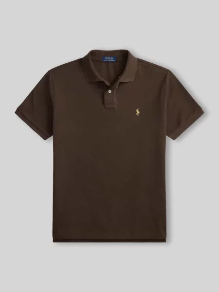 Koszulka polo o kroju regular fit z czystej bawełny Polo Ralph Lauren brązowa