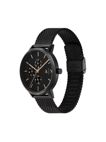 Armani Exchange zegarek i naszyjniki czarny