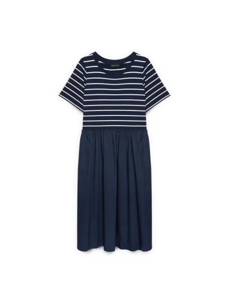 Sukienka bawełniana Fiorella Rubino w kształcie litery A niebieska