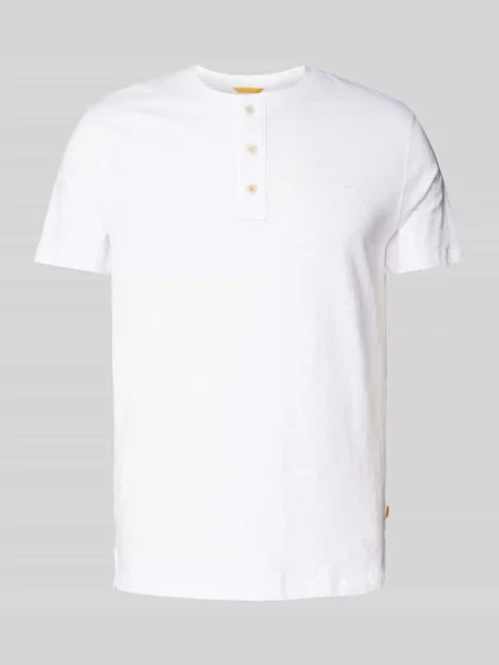 T-shirt z dekoltem serafino Camel Active biała