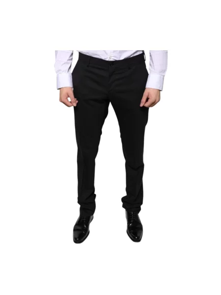 Skinny spodnie Dolce And Gabbana wełniane czarne