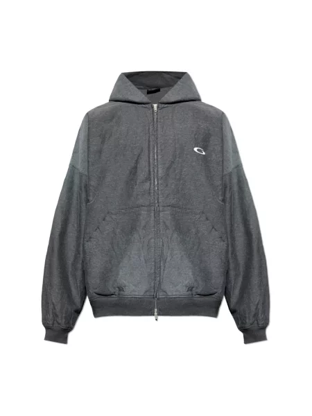 Bluza z kapturem Balenciaga z kapturem szara