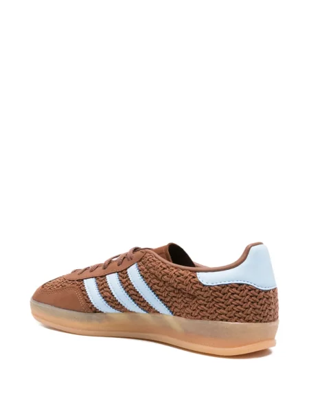 Sneakerși Adidas Gazelle din piele cu dungi maro