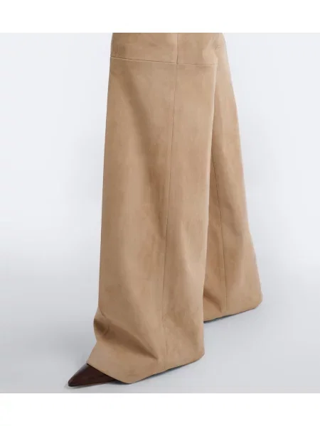 Pantaloni Stouls din piele de căprioară bej