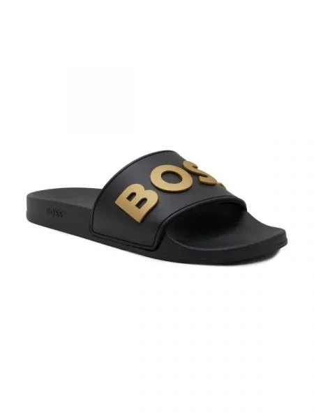 BOSS BLACK Papucs Kirk_Slid_rblg_N fekete