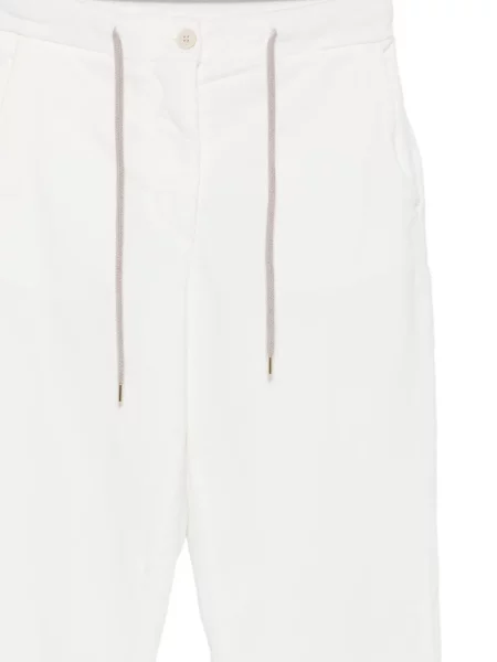 Pantaloni Eleventy de catifea cord cu cordon alb