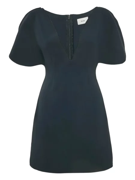 Mała sukienka mini Acler z dekoltem w serek garniturowa niebieska