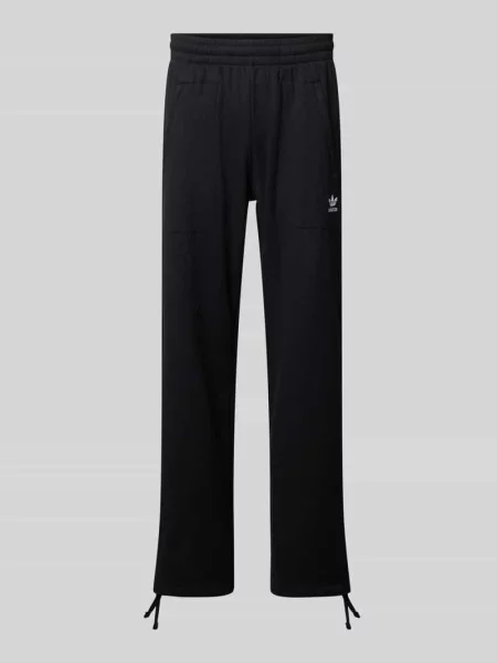 Spodnie dresowe o prostym kroju z elastycznym pasem model „Essentials” Adidas Originals czarny