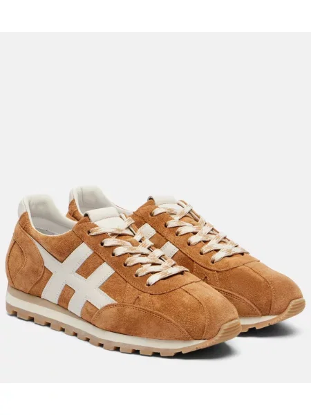 Sneakerși Hogan din piele de căprioară maro