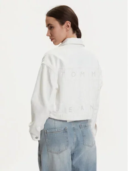 Tommy Jeans Džinsinė striukė Oversize balta