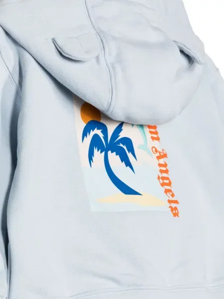 Bluza z kapturem dziecięca Palm Angels niebieska