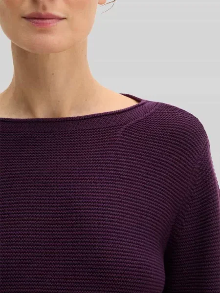 Sweter z czystej bawełny o kroju regular fit Marc O'polo fioletowy