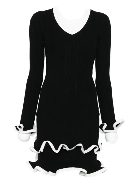 Mała sukienka mini Simkhai z falbankami garniturowa czarna