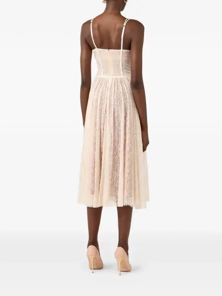 Gėlėta nėriniuota kostiumas midi suknelė Elisabetta Franchi