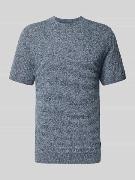Bluzka z dzianiny z okrągłym dekoltem model RILEY' Jack & Jones Premium niebieska