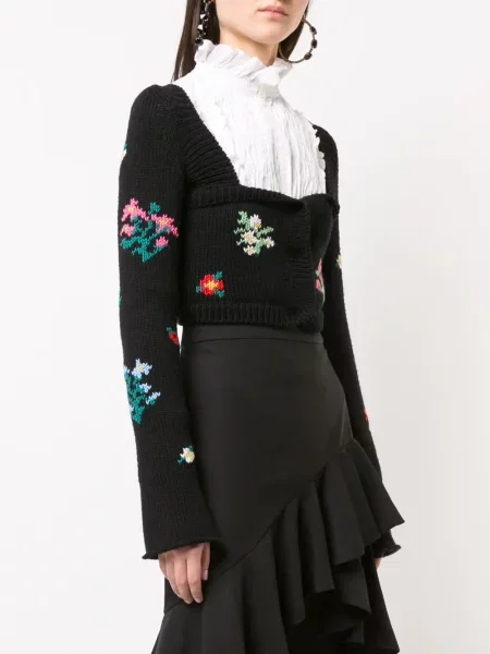 Cropp pulover Philosophy Di Lorenzo Serafini cu model floral negru