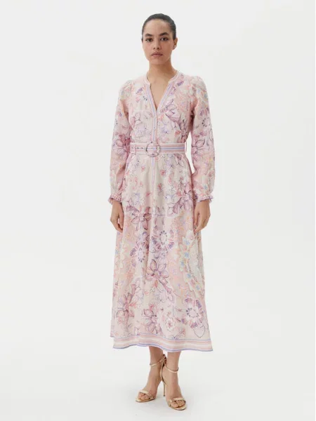 Hale Bob Літня сукня with linen бежевий