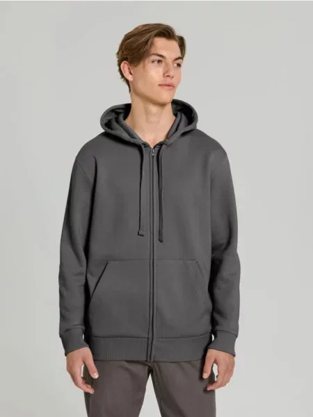 Sinsay Rozpinana bluza z kapturem i szary