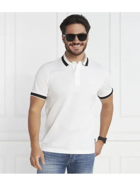 BOSS BLACK Polo Prout 37 | mercerizat alb