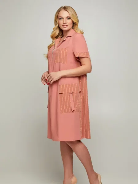 Лляна Сукня міді All Posa персик
