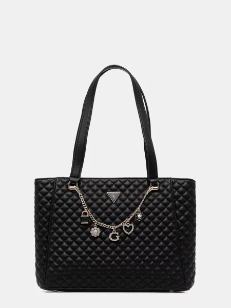 Lniana torba podróżna Guess czarna