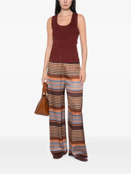Top Max Mara din piele de căprioară roșu