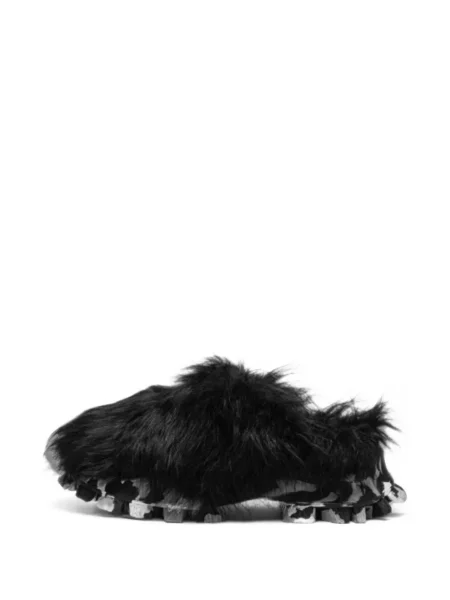 Sneakerși Ami Paris cu blană negru