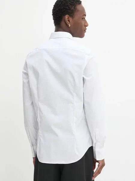 Košile Calvin Klein slim s italským límcem bílá