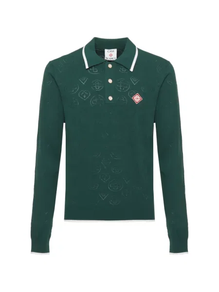 Tricou polo Casablanca tricotate verde