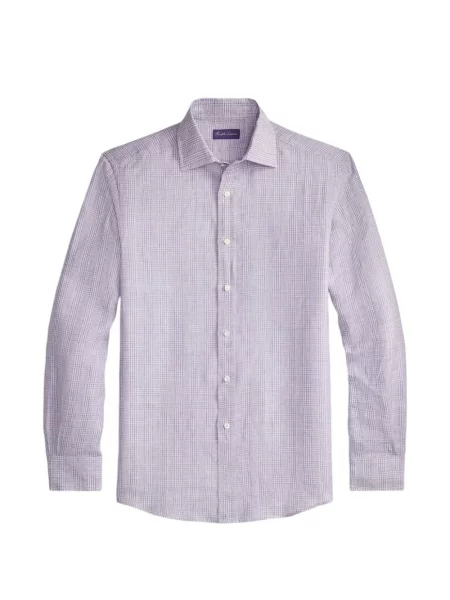 Cămașă în carouri Ralph Lauren Purple Label în carouri violet