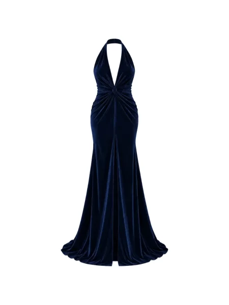 Rochie maxi Roserry de catifea albastru