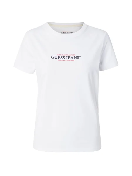 GUESS Tricou roșu / negru alb