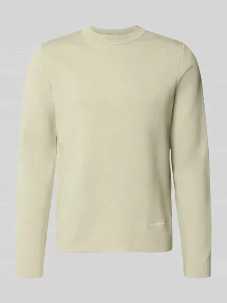 Sweter z mieszanka z wyhaftowane logo model MATT' Samsoe Samsoe beżowy