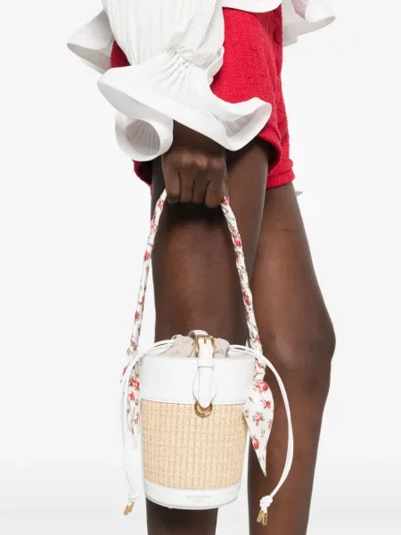 Květinová bucket kabelka Dolce & Gabbana s potiskem bílá