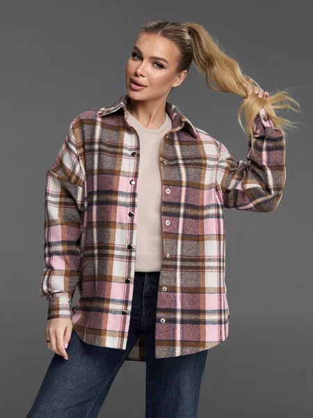 Вовняна Сорочка повсякденна ISSA Plus рожевий