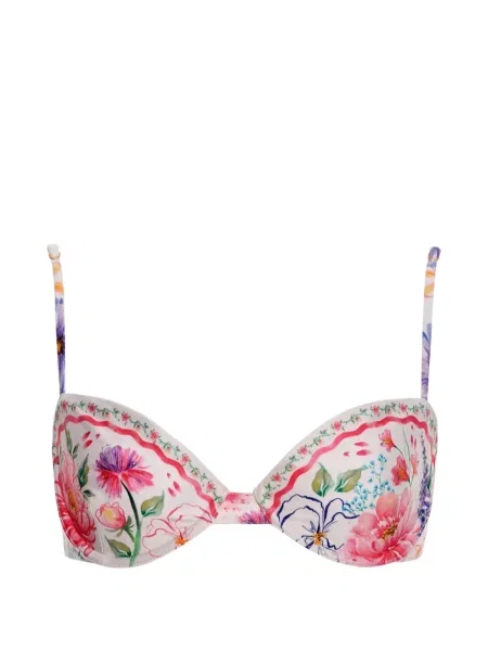 Bikini Agua Bendita cu broderie cu model floral alb