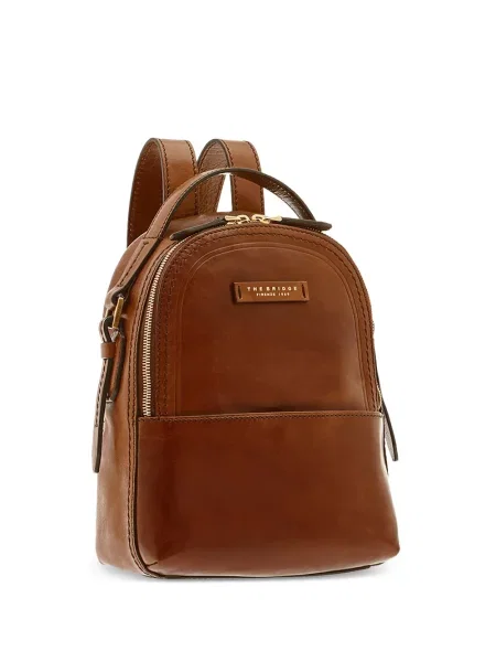 Rucsac The Bridge din piele cu autograf maro
