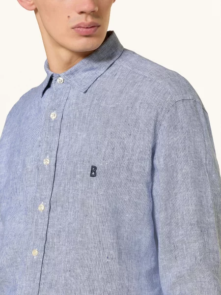 Bogner Lněná Košile Timi Regular Fit modrá bílá
