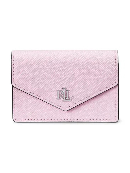 Usnjena denarnica Lauren Ralph Lauren roza