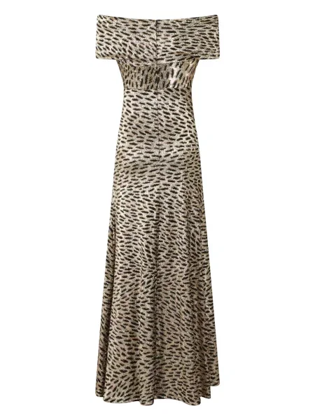 Rochie Rabanne cu imagine cu model leopard de costum maro