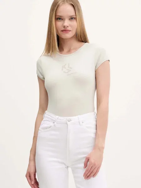 Тениска Karl Lagerfeld Jeans дамска бежово