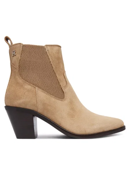 Tommy Hilfiger chelsea čižmy dámske semišové SUEDE WESTERN CHELSEA BOOT béžová