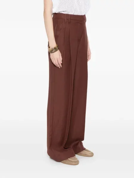 Pantaloni Brunello Cucinelli plisate maro