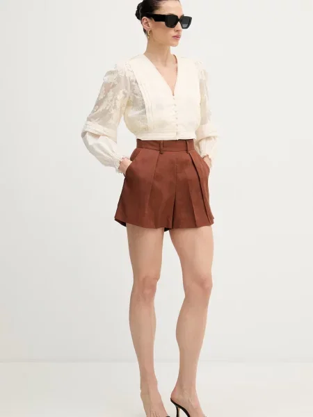 Silvian Heach елегантні шорти лляні POSANE