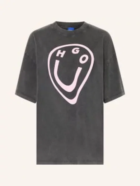 Hugo Koszulka Oversize schwarz różowa
