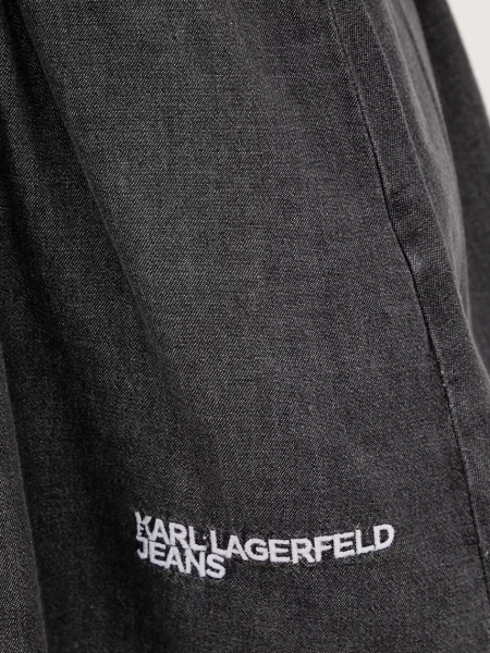 Мини джинсовое платье Karl Lagerfeld Jeans клеш серое