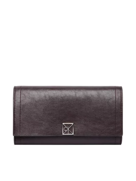 Calvin Klein Piniginė Emblem Hw Long Bifold ruda
