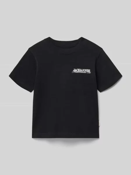 T-shirt z nadrukiem z przesłaniem model CASSIS' Jack & Jones czarna
